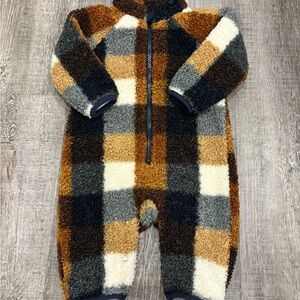 Rise Little Earthling Cozy Plaid Kids One Piece